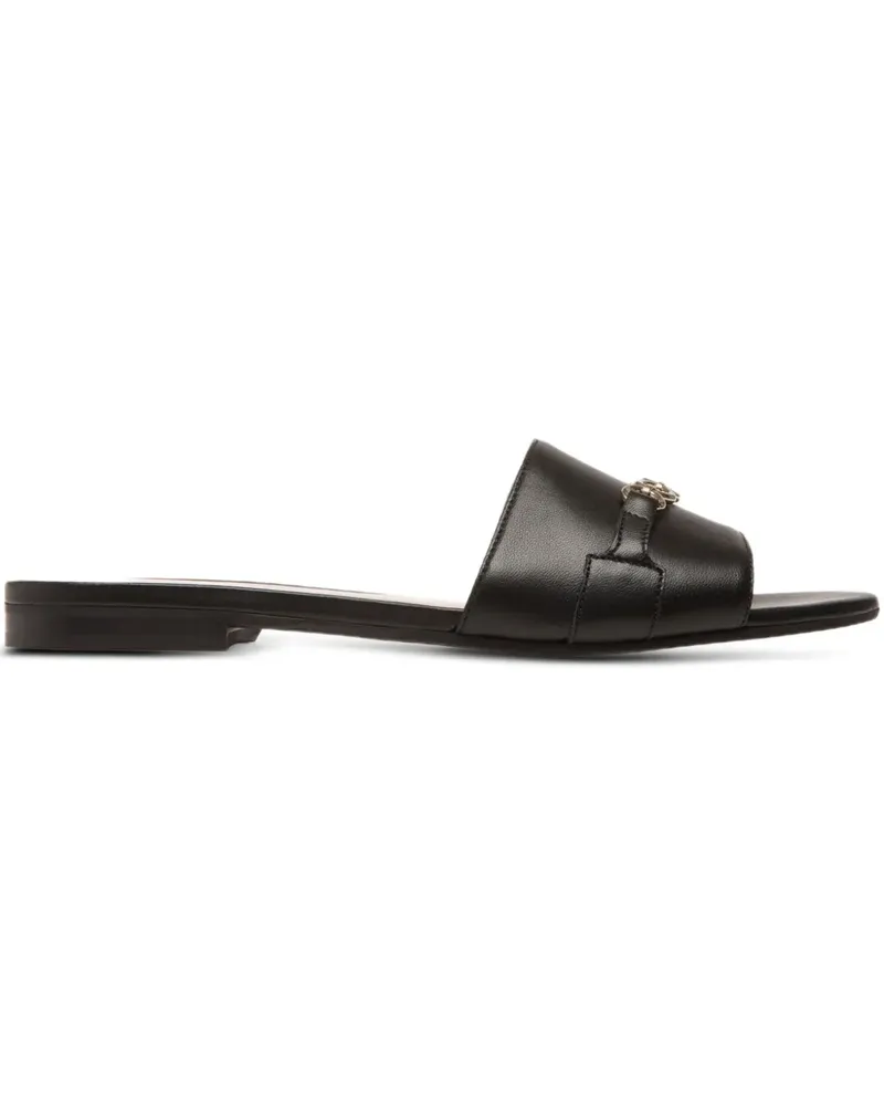 Bally Flache Sandalen mit Kettendetail - Schwarz Schwarz