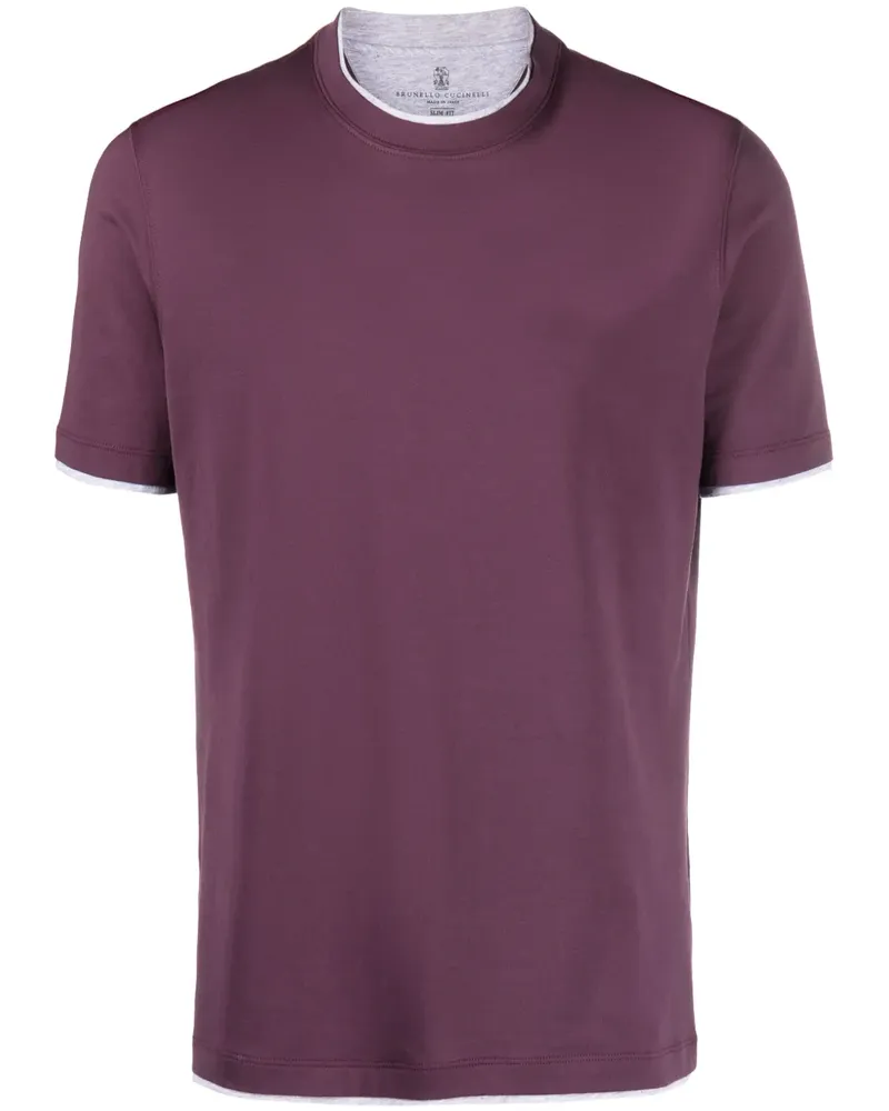Brunello Cucinelli T-Shirt mit Rundhalsausschnitt - Violett Violett