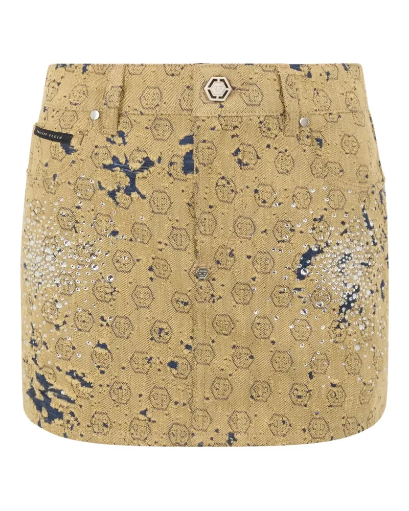 Philipp Plein Jacquard mini skirt - Nude Nude