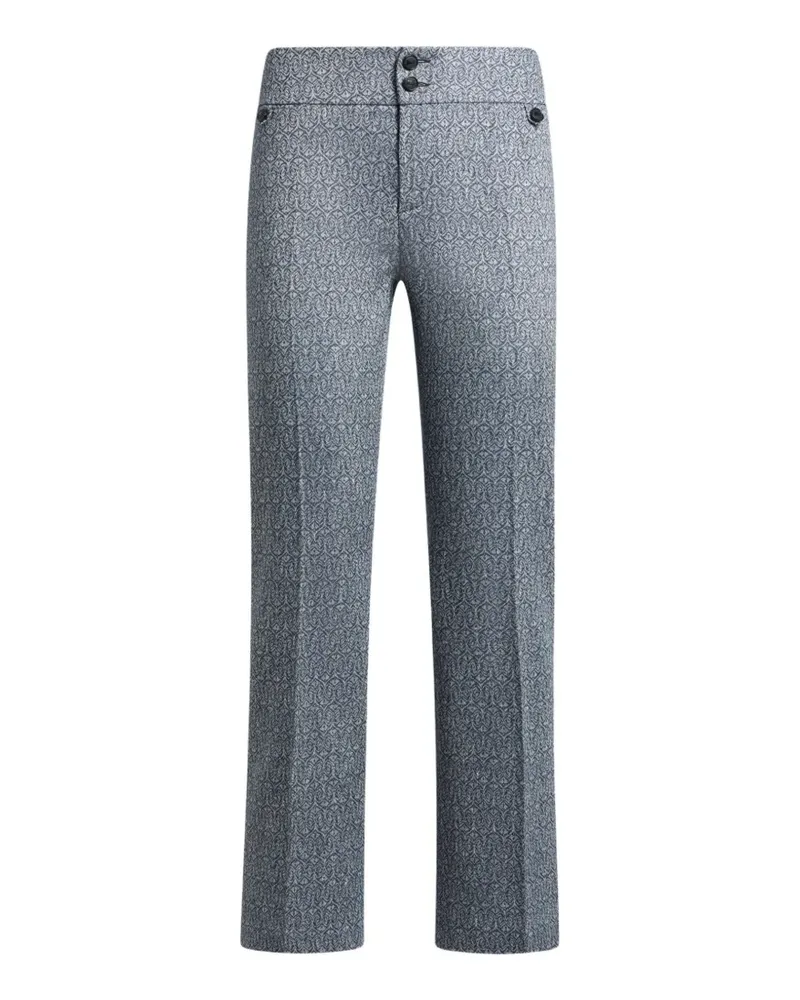 Etro Gerade Hose mit Jacquardmuster - Blau Blau
