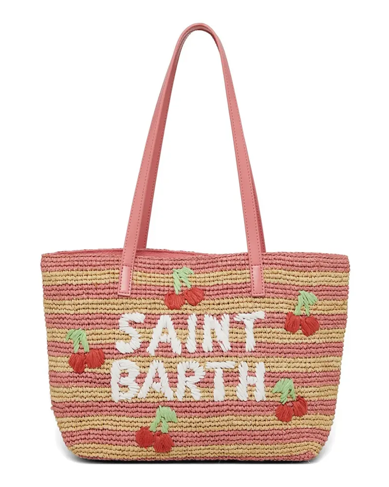 MC2 Saint Barth City striped cherry raffia shoulder bag - Rosa Rosa