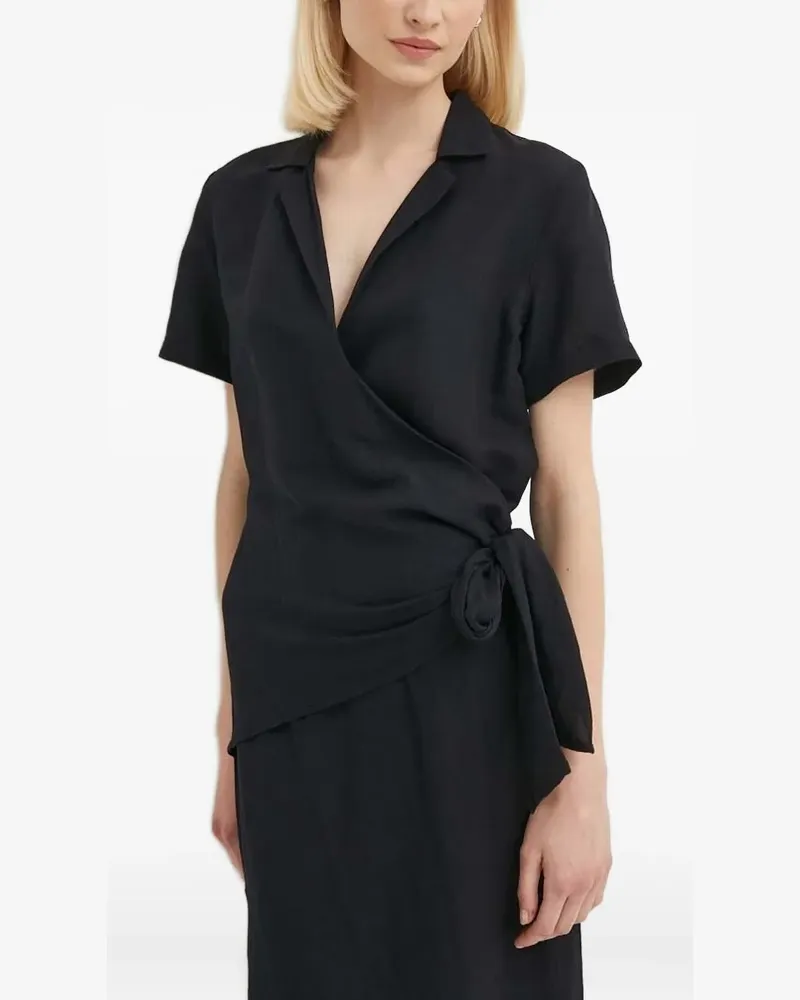 Sisley Gewickeltes Midikleid - Schwarz Schwarz