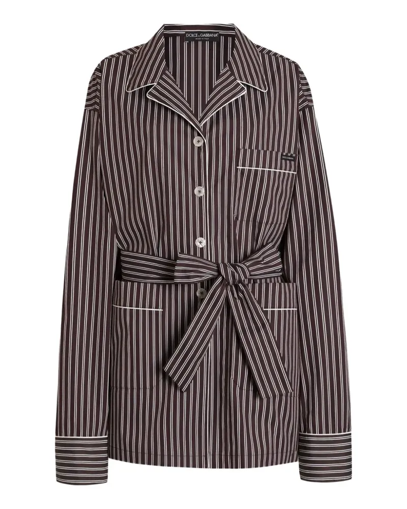 Dolce & Gabbana Gestreiftes Popeline-Hemd - Braun Braun