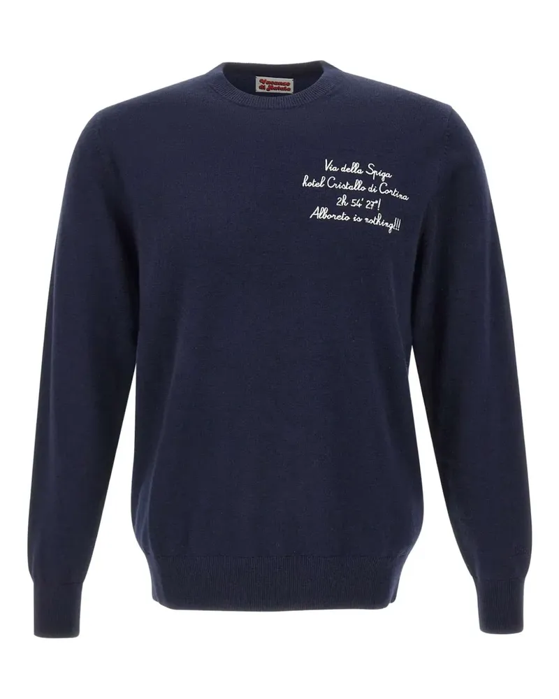MC2 Saint Barth Heron logo-embroidery crew-neck sweater - Blau Blau