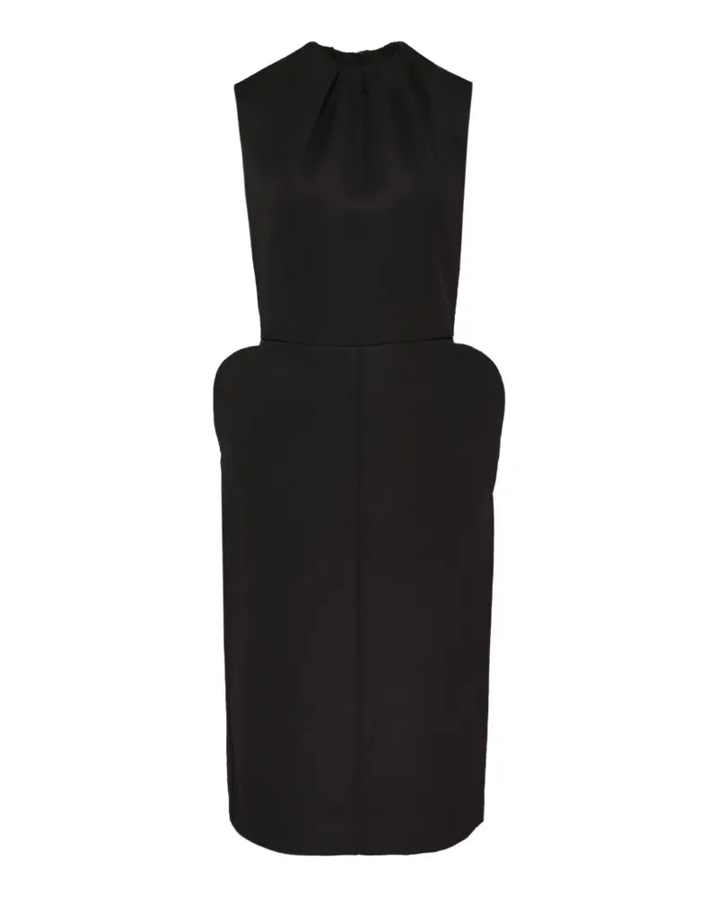 pushBUTTON Ärmelloses Midikleid mit Faltenkragen - Schwarz Schwarz