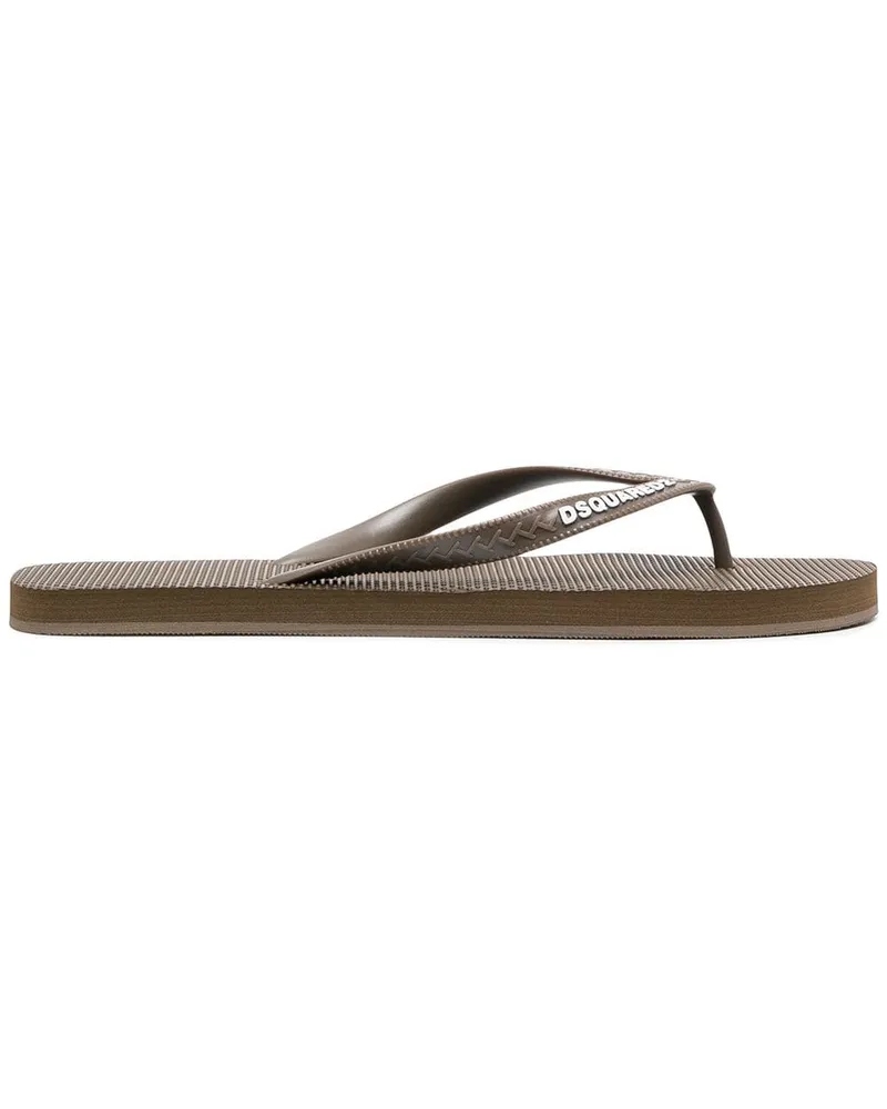 Dsquared2 Flip-Flops mit Logo-Print - Braun Braun