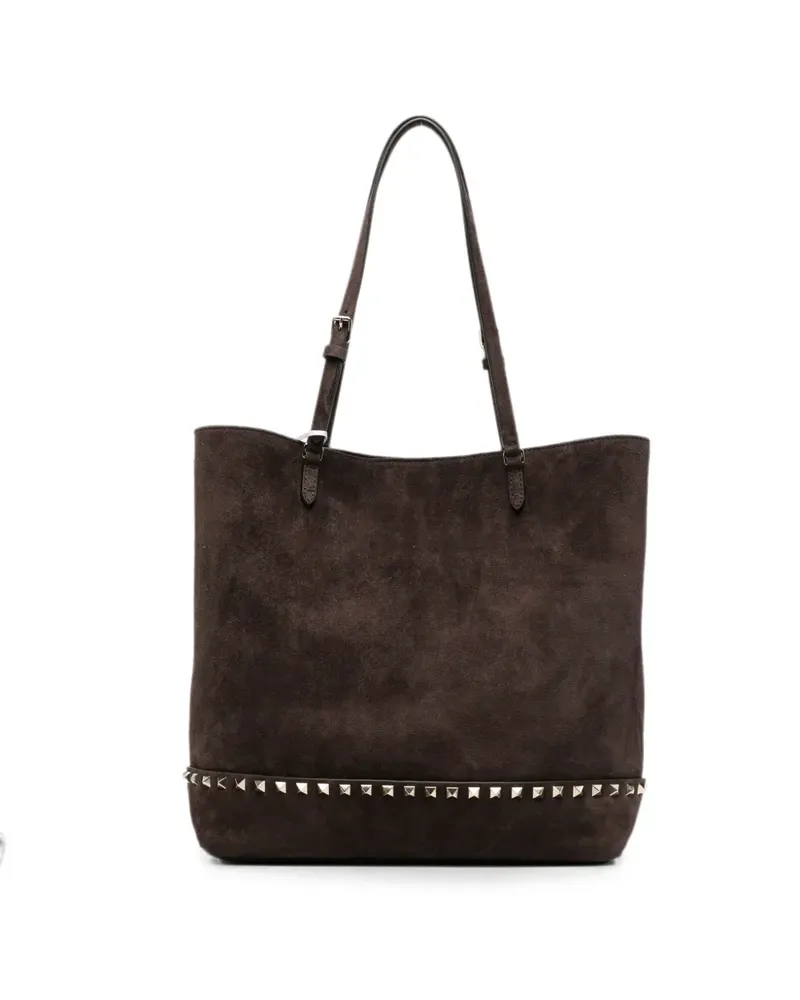 Valentino Garavani Rockstud suede tote bag - Braun Braun
