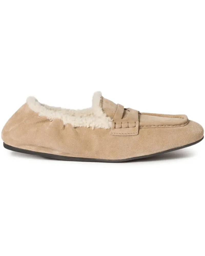 Miu Miu Loafer aus Wildleder - Nude Nude