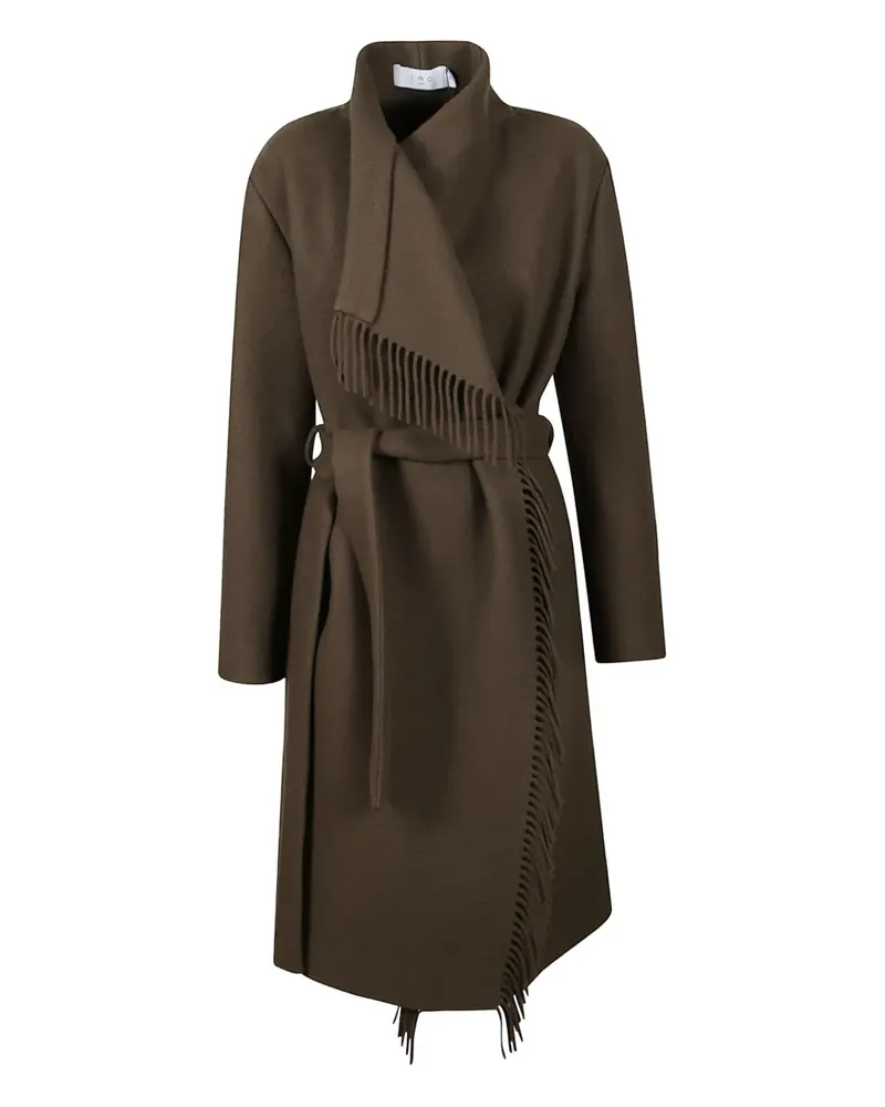 IRO fringed belted coat - Braun Braun