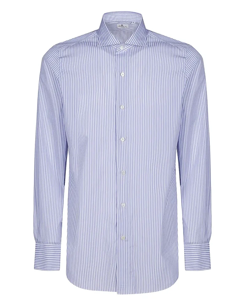 Finamore 1925 Gestreiftes Hemd - Blau Blau