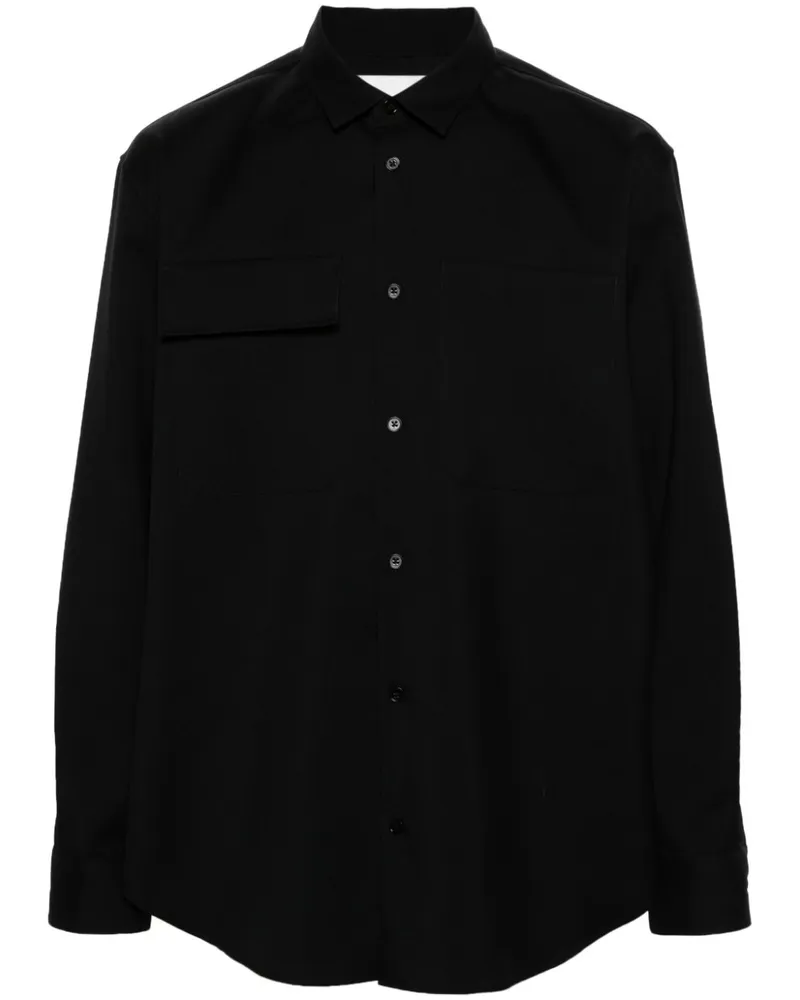 Jil Sander Hemd aus Gabardine - Schwarz Schwarz
