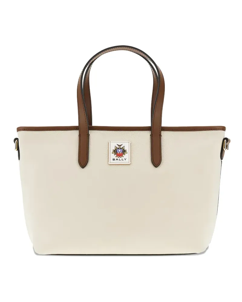 Bally logo-plaque tote bag - Nude Nude