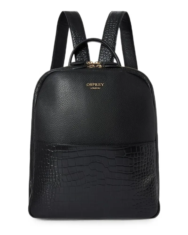 Osprey The Kellie croc-effect pebbled leather backpack - Schwarz Schwarz