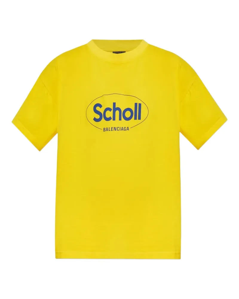 Balenciaga x Scholl Oversized-T-Shirt mit Logo-Print - Gelb Gelb