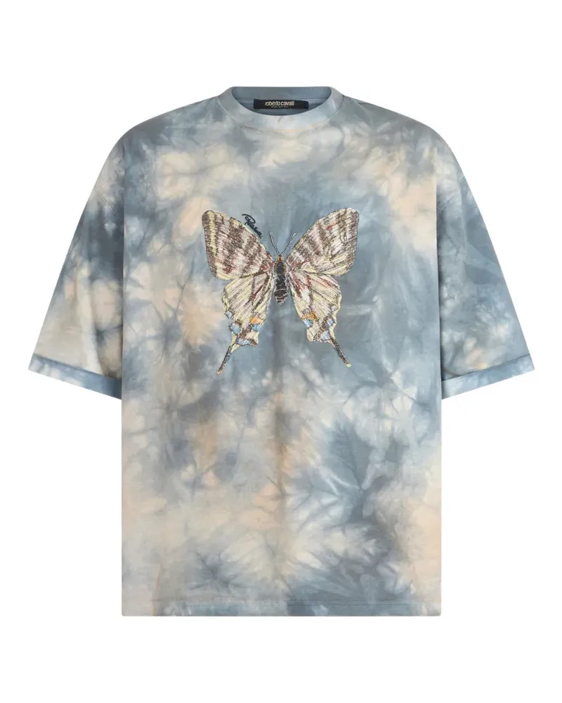 Roberto Cavalli T-Shirt mit Schmetterling-Print - Blau Blau