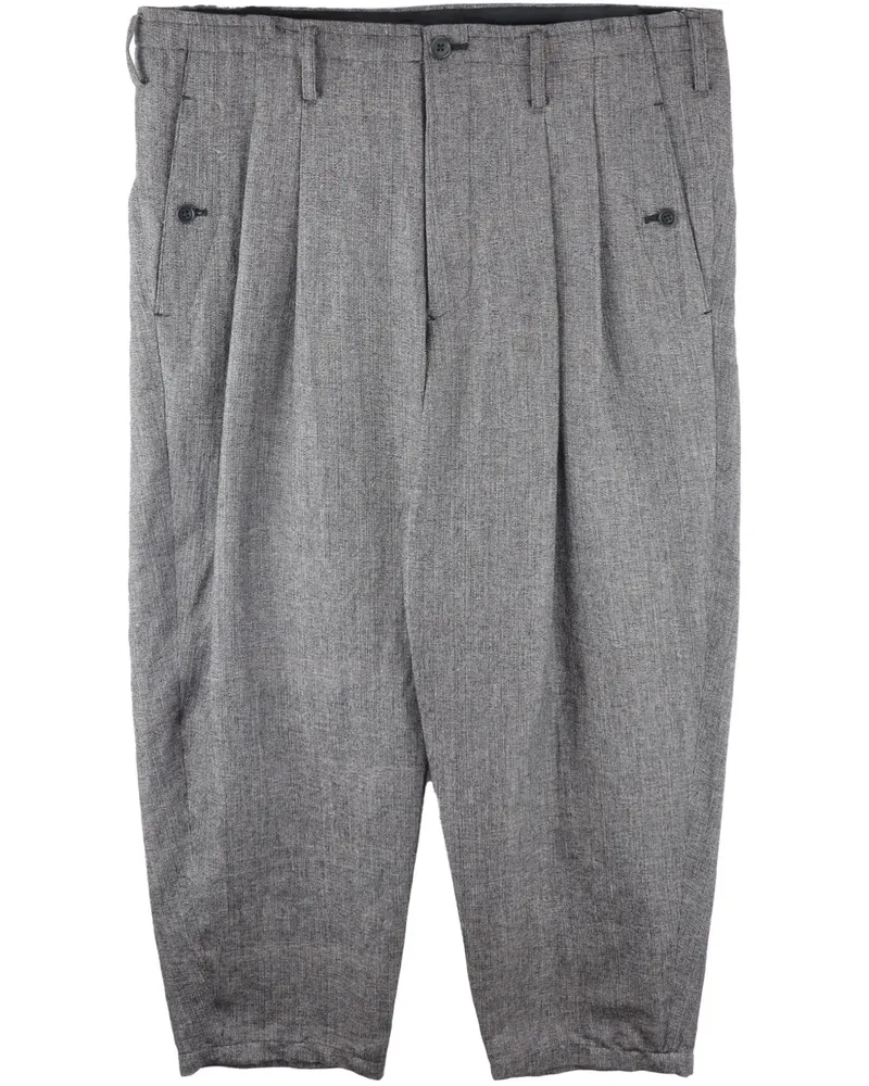 Yohji Yamamoto Hose mit Falten - Schwarz Schwarz