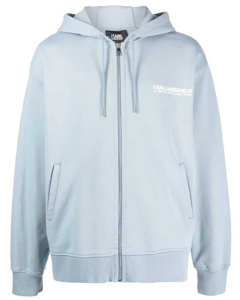 Karl Lagerfeld Kapuzenjacke mit Logo-Print - Blau Blau