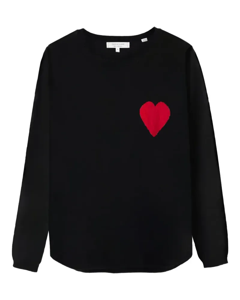 Chinti & Parker Pullover mit Herzverzierung - Schwarz Schwarz