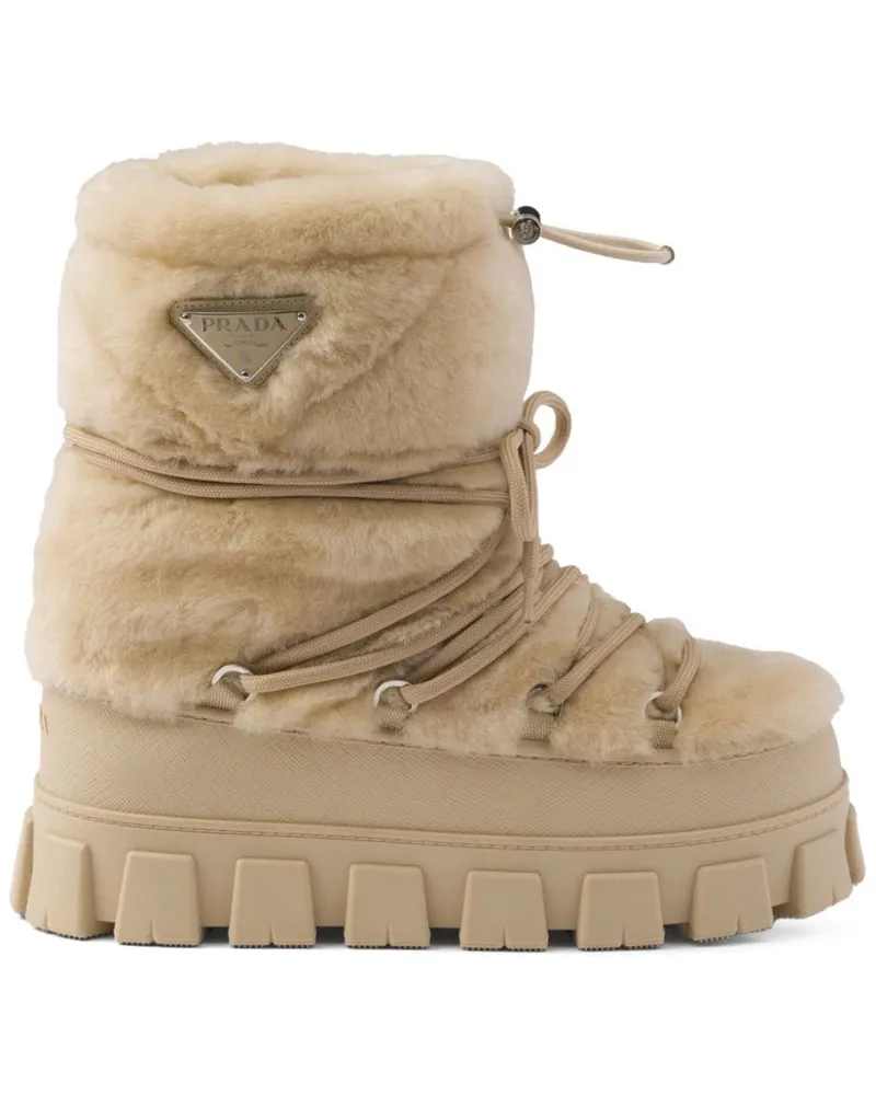 Prada Après Skistiefel aus Shearling - Nude Nude