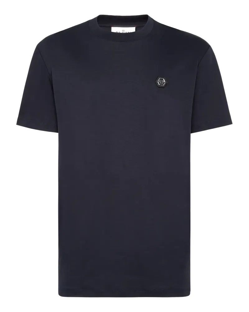 Philipp Plein T-Shirt mit Logo-Patch - Blau Blau
