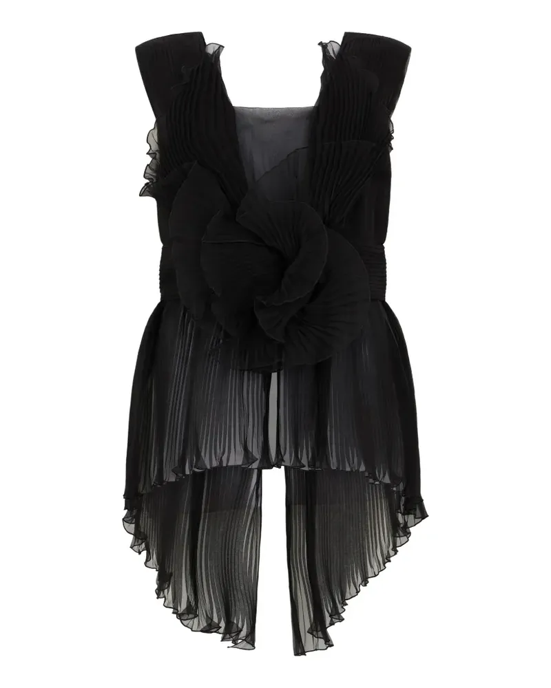 Alberta Ferretti pleated silk-chiffon top - Schwarz Schwarz