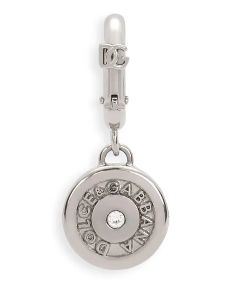 Dolce & Gabbana Schlüsselanhänger mit Logo-Schild - Silber Silber