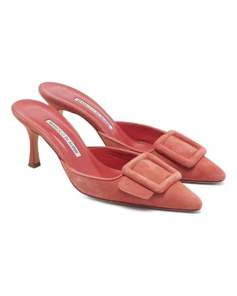 Manolo Blahnik Maysale Mules mit Schnalle - Rot Rot