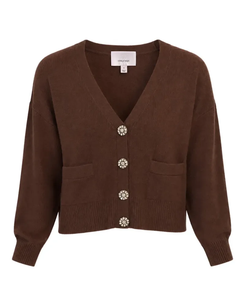 Cinq à Sept Kavita Cardigan aus Kaschmir mit Strass - Braun Braun