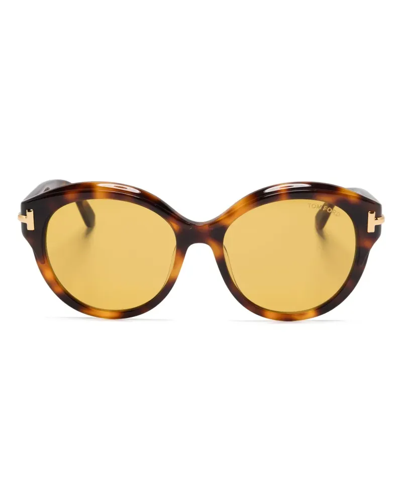 Tom Ford Sonnenbrille mit rundem Gestell - Braun Braun