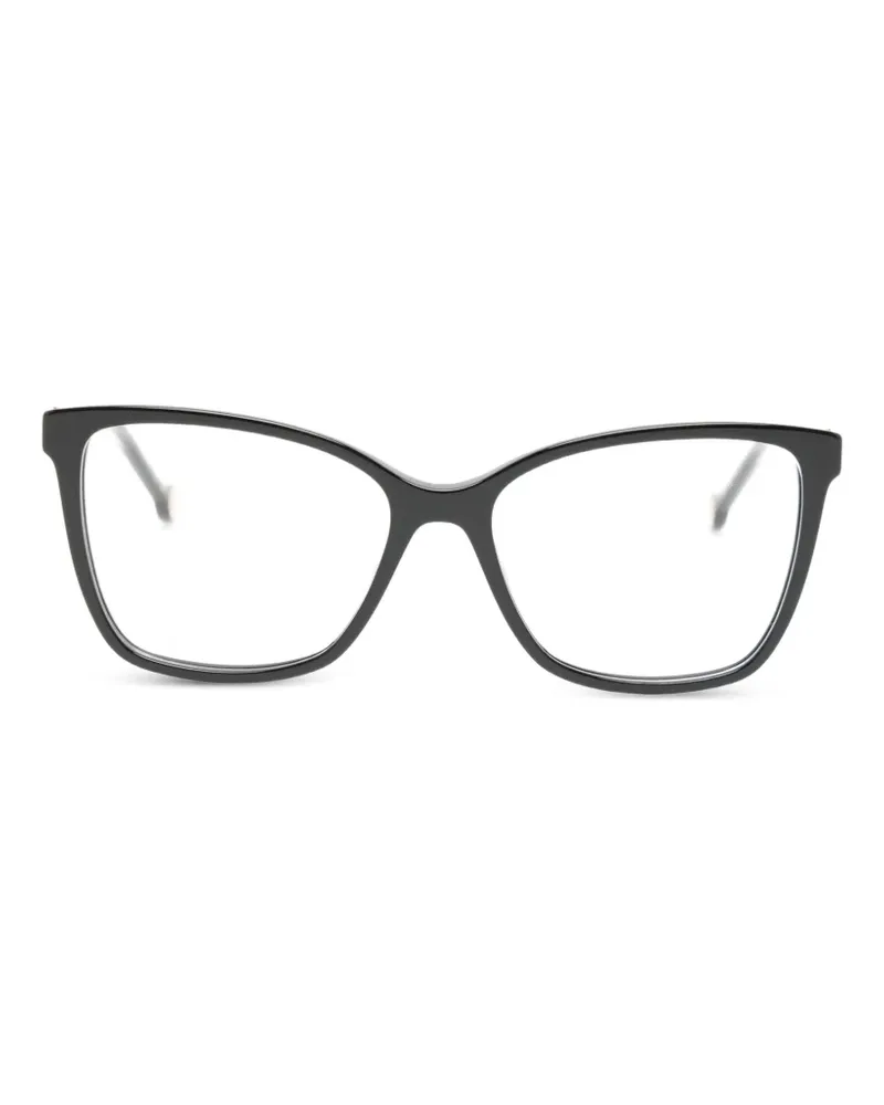 Carolina Herrera New York Cat-Eye-Brille mit Logo-Schild - Schwarz Schwarz