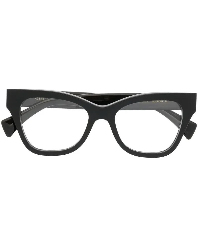 Gucci Cat-Eye-Brille mit Logo - Schwarz Schwarz
