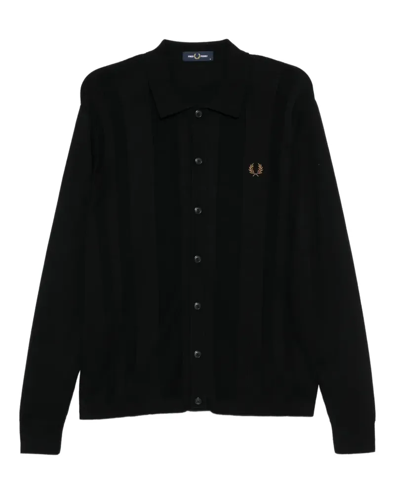 Fred Perry Hemd mit Logo-Stickerei - Schwarz Schwarz