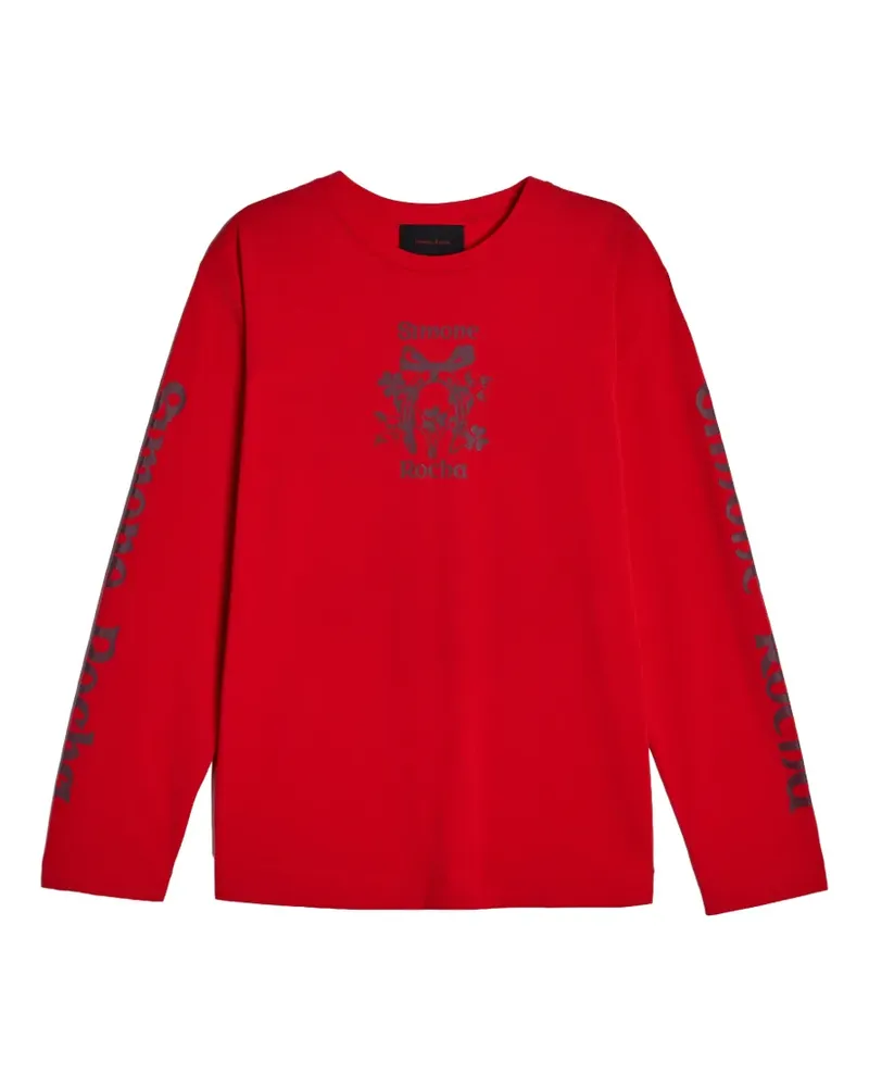 Simone Rocha logo-print long-sleeve T-shirt - Rot Rot