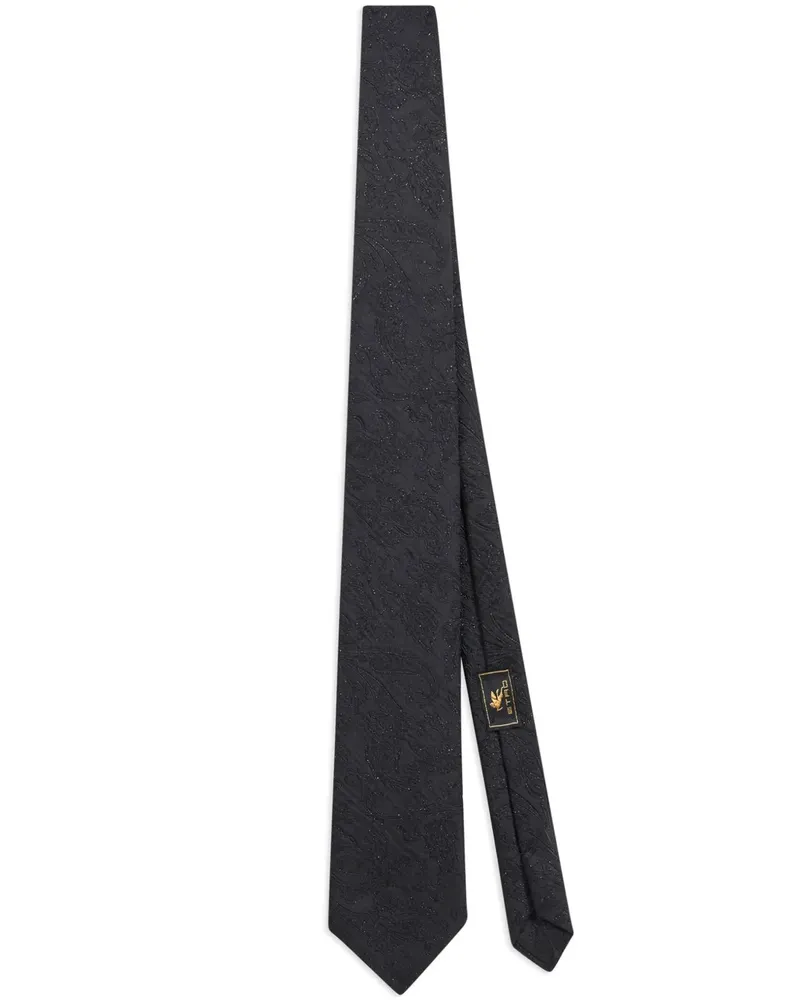 Etro Krawatte aus Blumenpaisley-Jacquard - Schwarz Schwarz