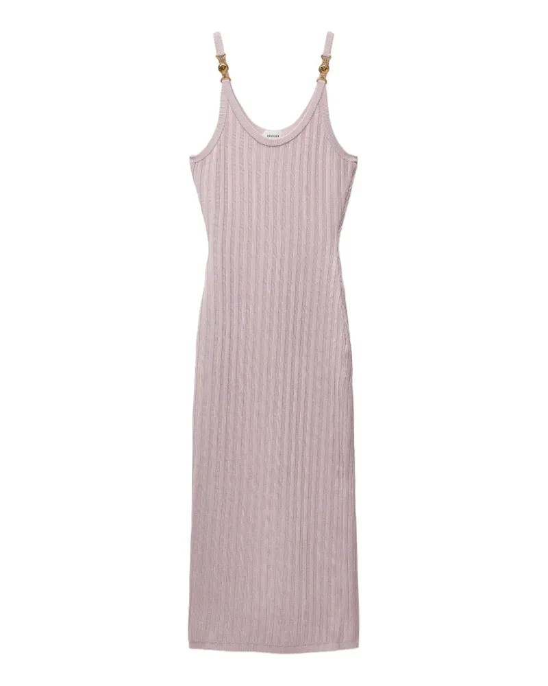 Versace viscose mesh ribbed-knit midi dress - Rosa Rosa