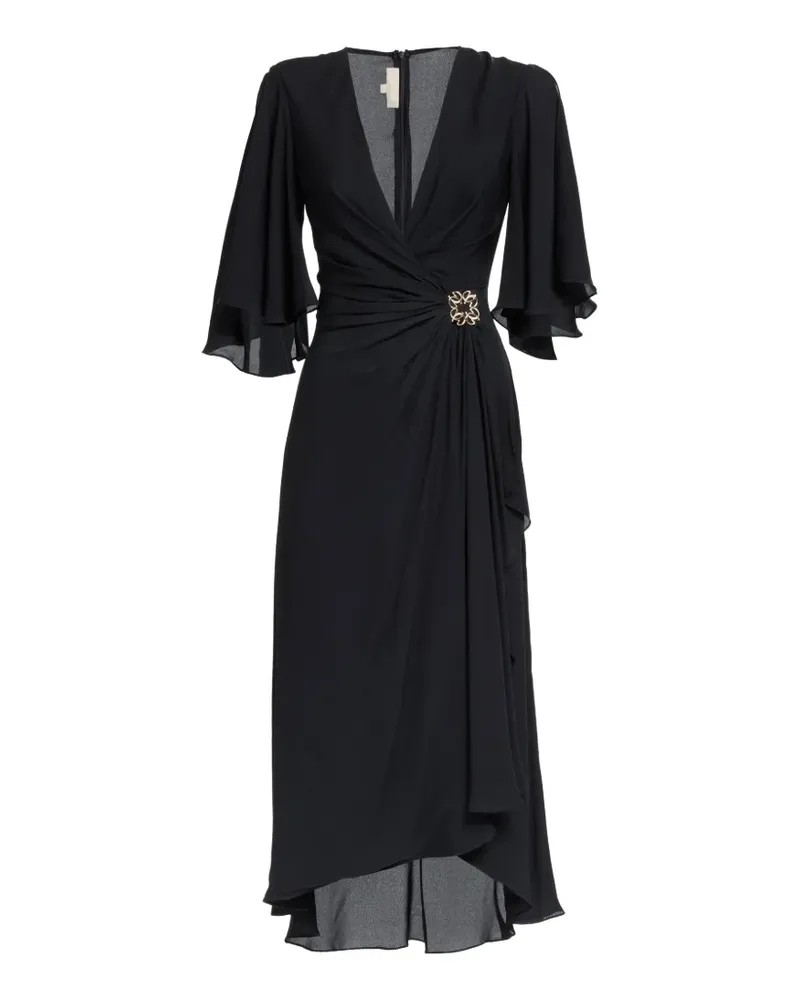 Elie Saab gathered silk dress - Schwarz Schwarz