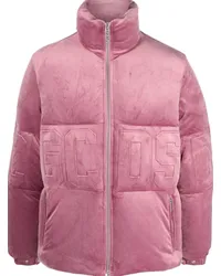 GCDS Samtjacke mit Logo-Prägung Rosa