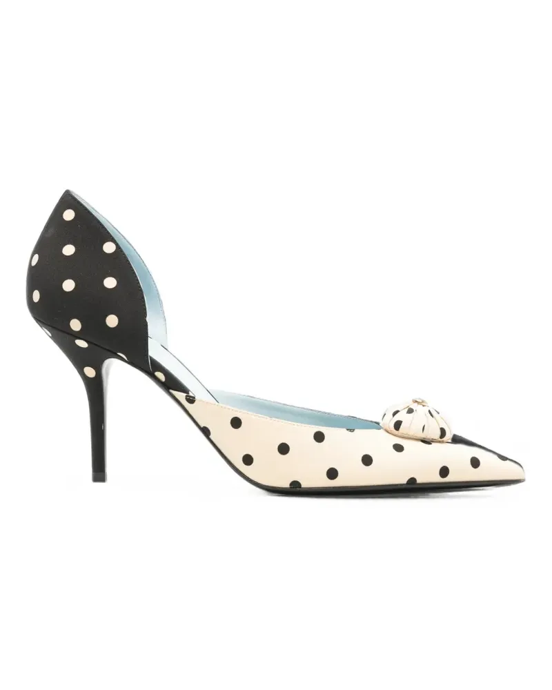 Valentino Garavani Coeur Royal polka-dot d'Orsay pumps - Nude Nude
