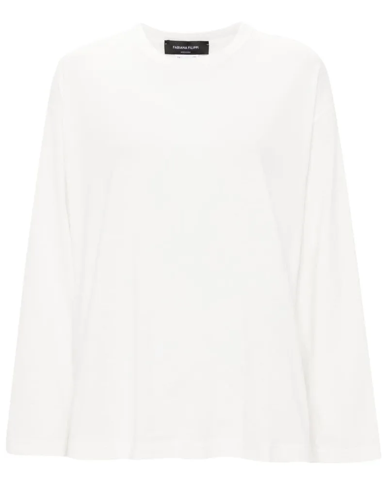 Fabiana Filippi Langarmshirt mit Einsätzen - Weiß Weiß