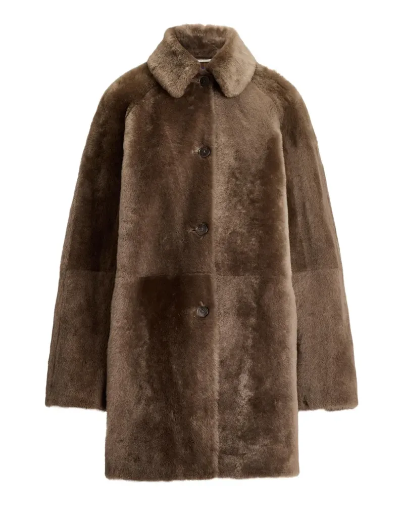 Ralph Lauren Gewachster Janise Mantel aus Lammshearling - Braun Braun