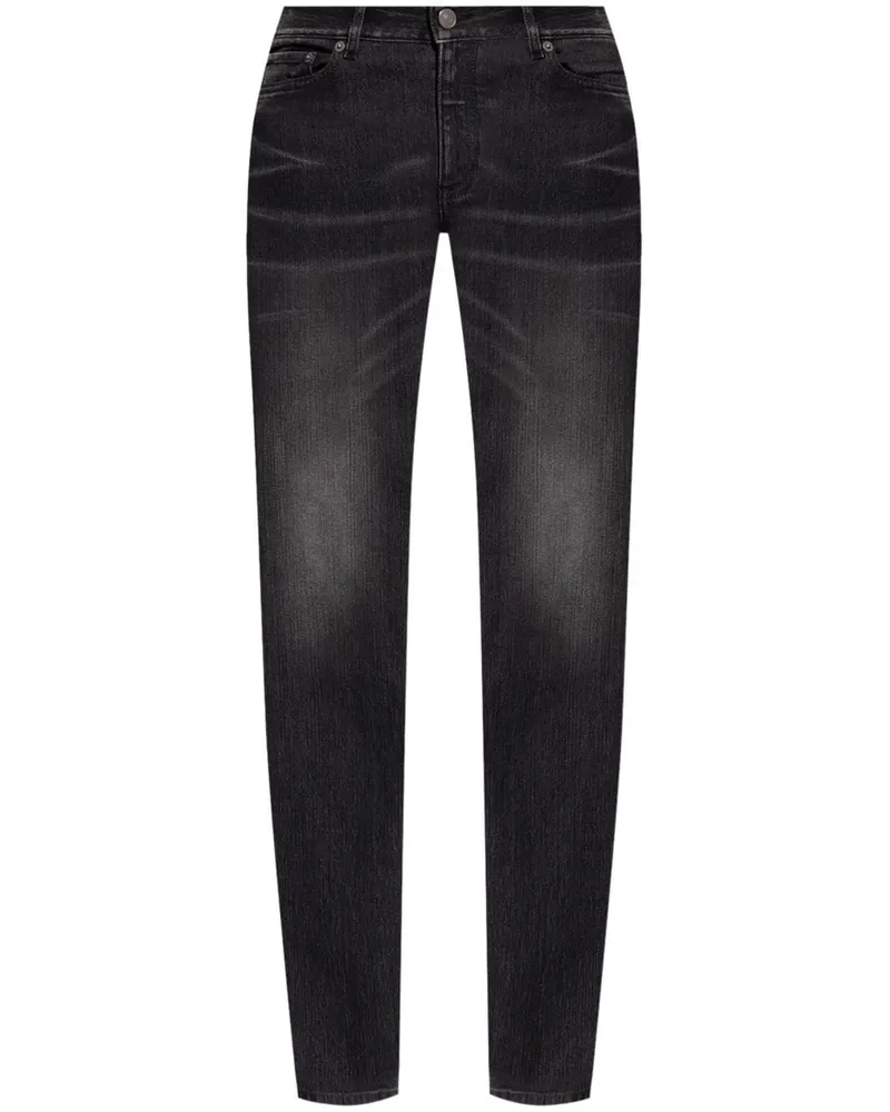 Balenciaga Tapered-Jeans mit Logo-Patch Schwarz