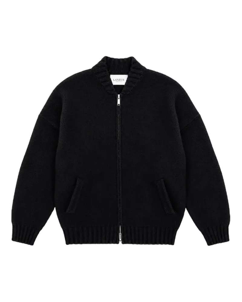 Laneus knit zip-up cardigan - Schwarz Schwarz