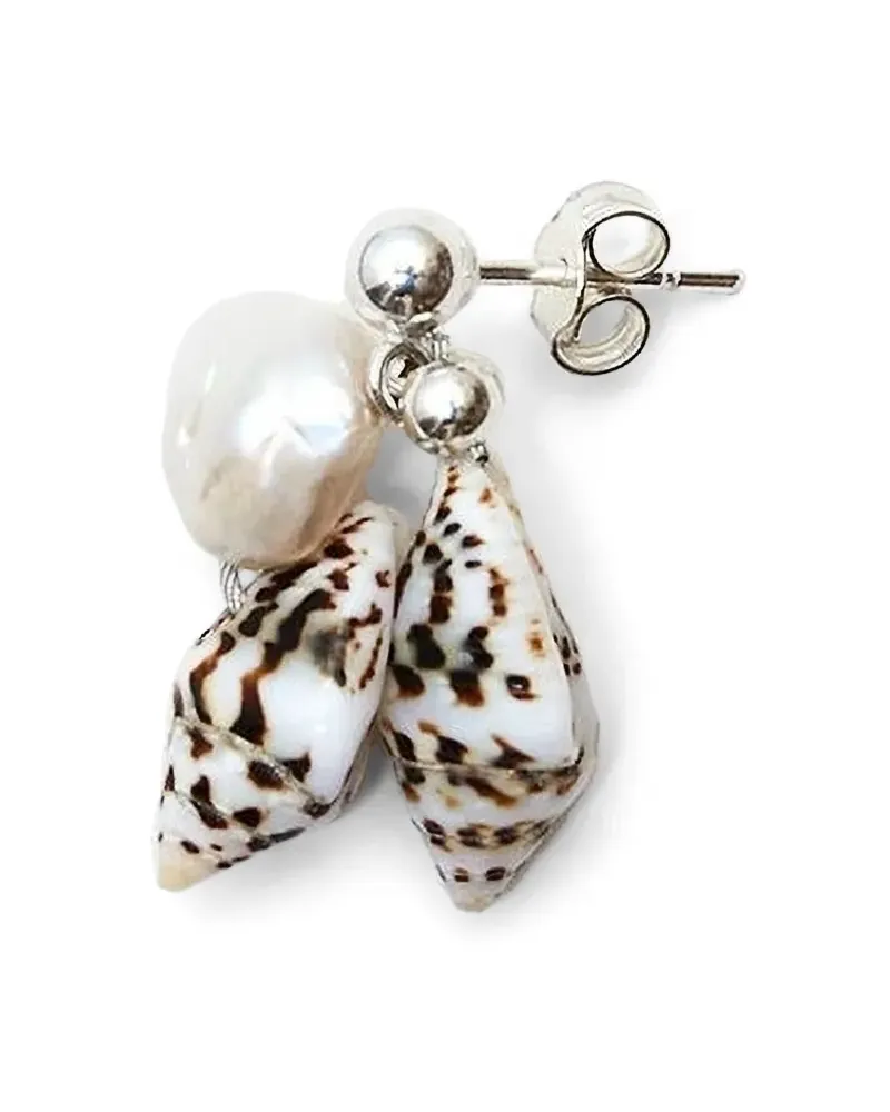 Santangelo Shell Ohrringe mit Perlen - Silber Silber