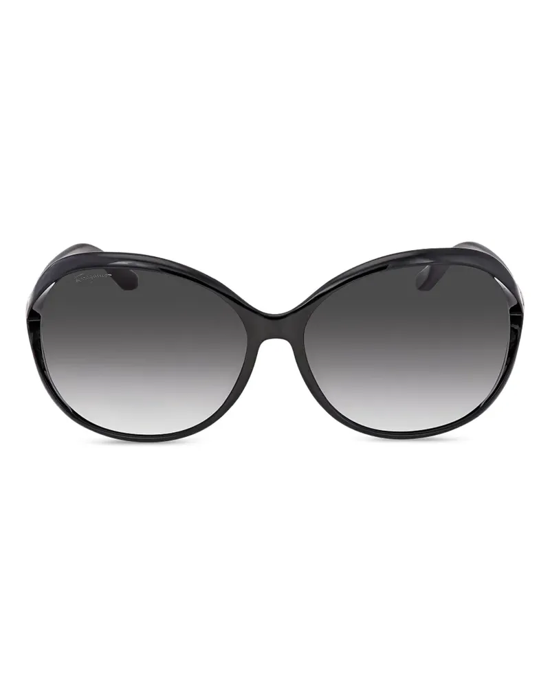 Ferragamo oval full-rim sunglasses - Schwarz Schwarz