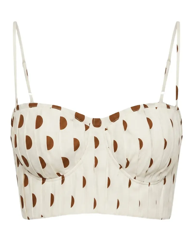NICHOLAS Crina Oberteil mit Polka Dots - Weiß Weiß