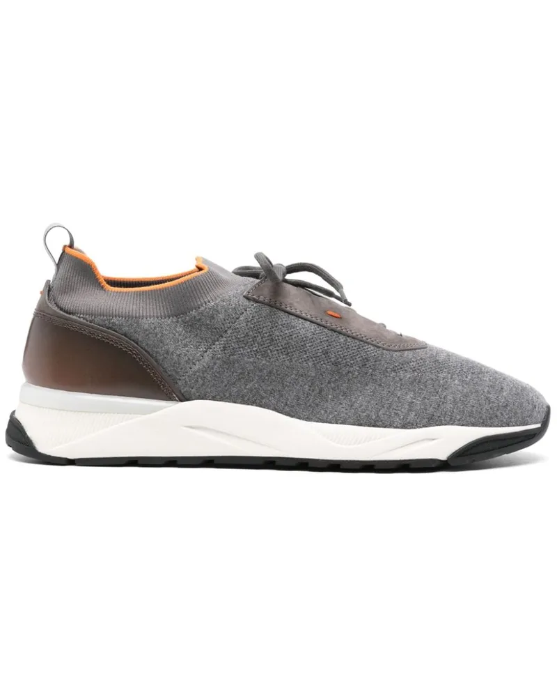 Santoni Sneakers in Strickoptik - Grau Grau
