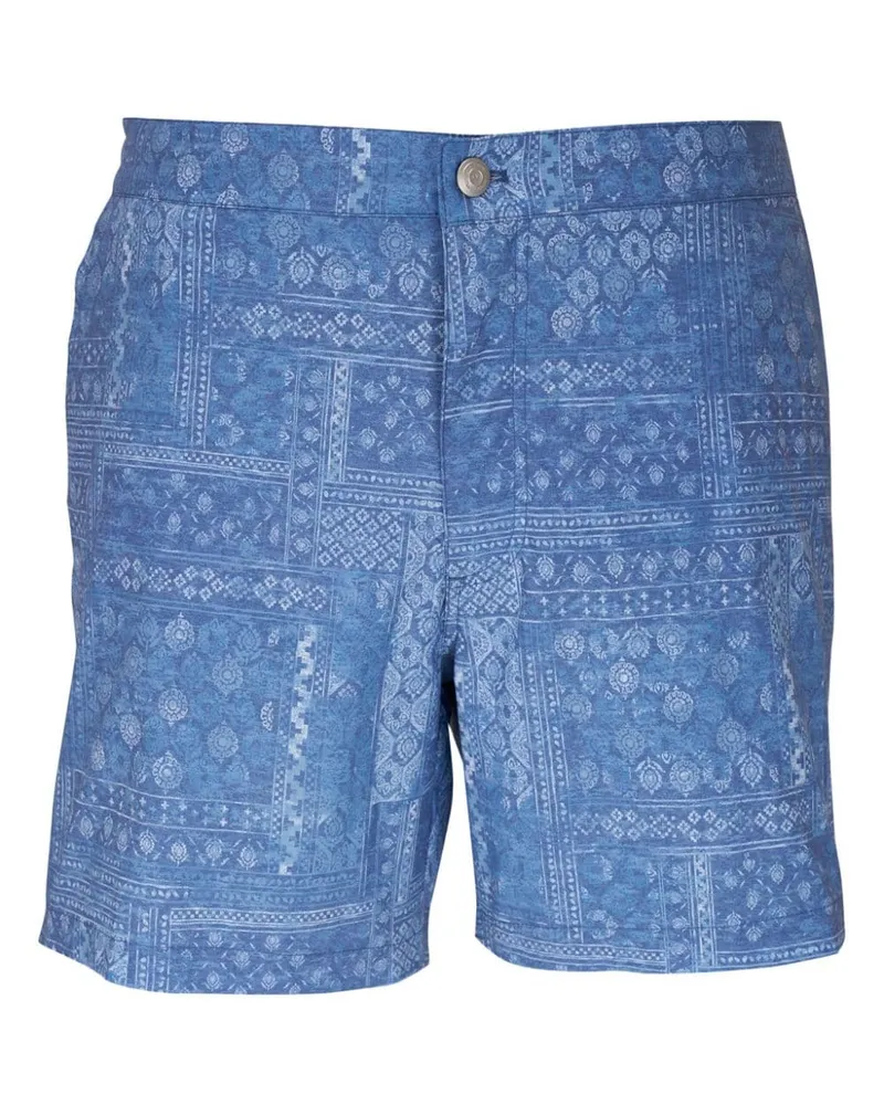 Peter Millar Badeshorts mit grafischem Print Blau