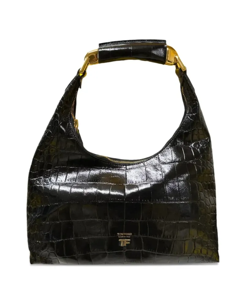 Tom Ford Große Tote Bag mit Kroko-Effekt - Schwarz Schwarz