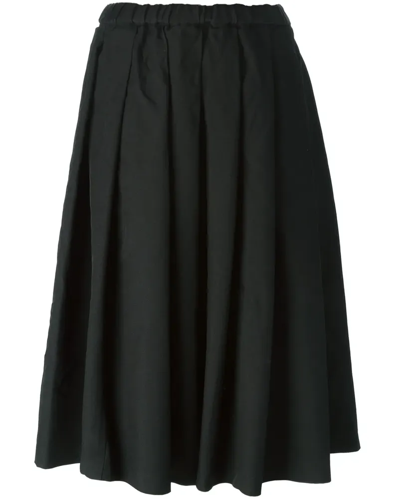 Comme des Garçons Faltenrock mit seitlichen Streifen - Schwarz Schwarz