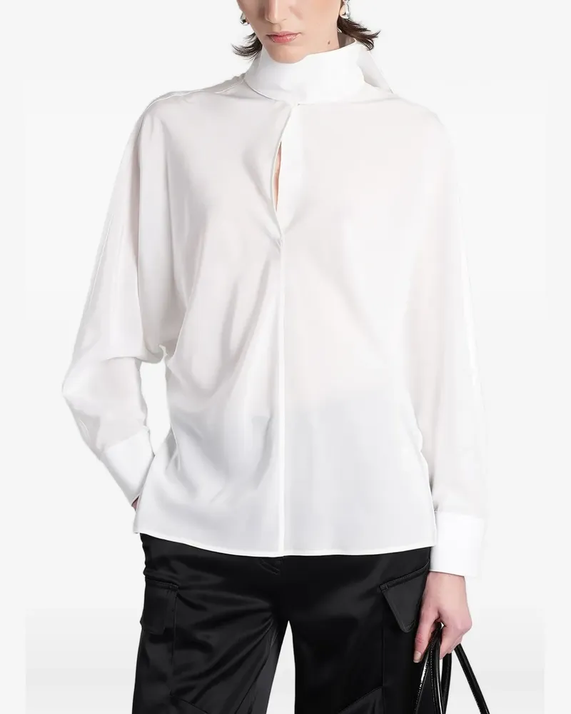 Courrèges cut-out high-neck blouse - Weiß Weiß